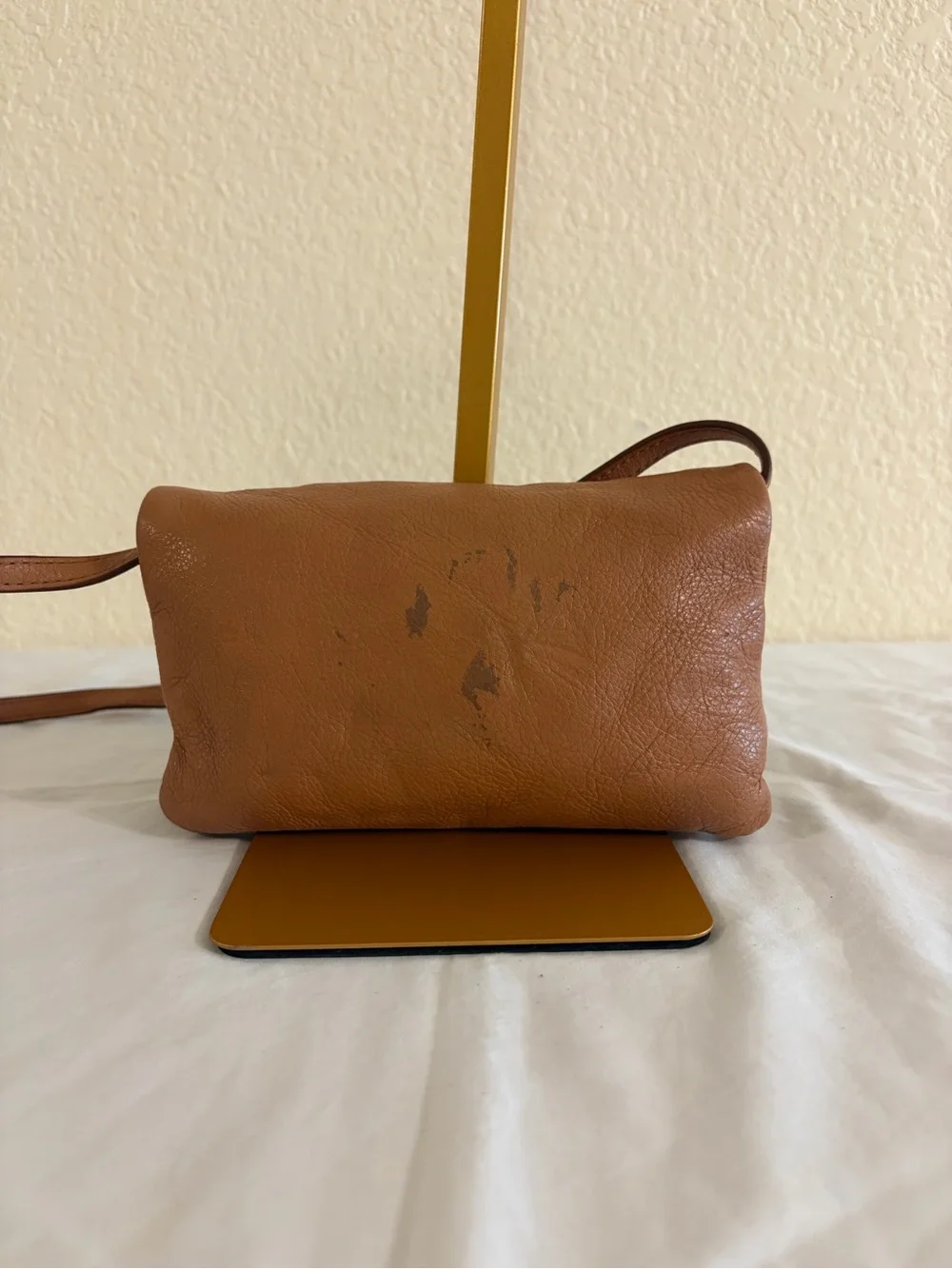 Tory Burch Tan Crossbody Bag with Embossed Logo